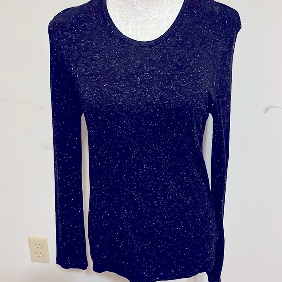 Splendid sweater with silver threads, sz large - Picture 2 of 5